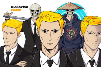 draw and design anime characters or reference sheet for you