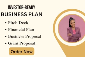 prepare lucid and investor ready business plan, pitch deck, business plan writer