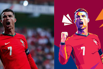 create a sports poster design with awesome wpap pop art style
