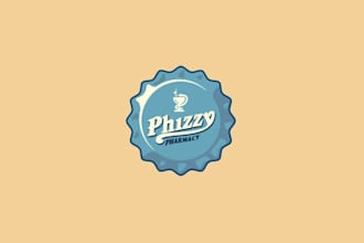 design fun vintage pharmacy busy soda shop logo
