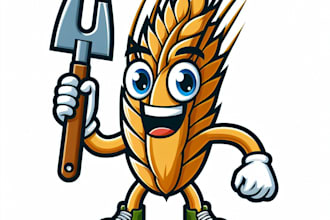do barley mascot logo design for your business page
