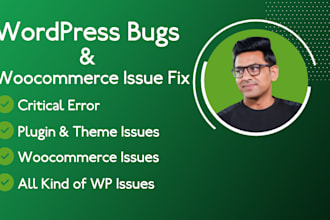 fix wordpress website issues including woocommerce problems