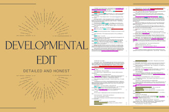 do a developmental edit of your fiction book
