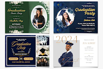 design modern graduation, wedding and party invitation, announcement card
