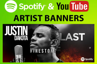 design spotify cover and youtube channel artist banner, profile logo
