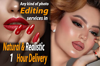do photoshop editing, image resize, reotuching, background remove 1 hour