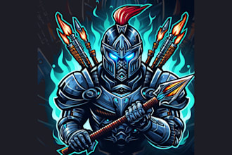 design super borg warrior mascot logo for you with express delivery