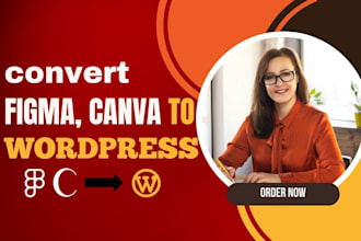 convert canva figma html PSD to wordpress