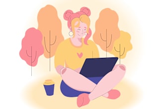 create custom flat vector illustration for websites, apps