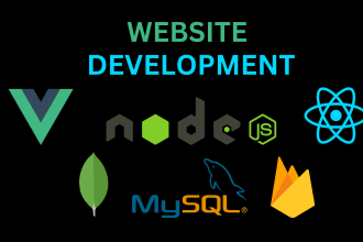 build website in vue js, node js, react js and website design
