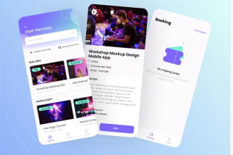 develop event booking app, ticket booking app, hotel booking app for you