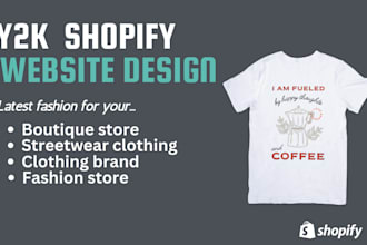 design your shopify y2k website, y2k shopify store