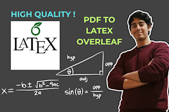 convert document, report, notes, thesis to latex overleaf pdf