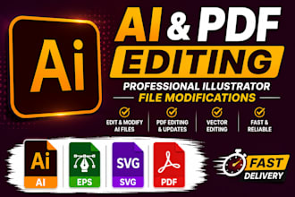 edit, modify or fix adobe illustrator ai, eps and PDF files