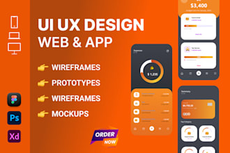 design uiux or prototype wireframes for mobile apps and website