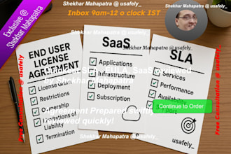 write legal agreement sla eula saas service level agreement
