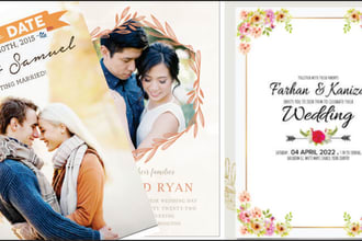 design a custom wedding invitation suite, save the date, rsvp, and menu