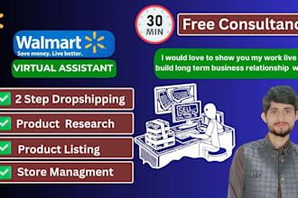 be your walmart two step dropshipping VA wfs and ebay va