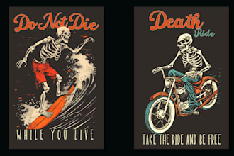 design a retro t shirt design with a vintage illustration
