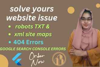 fix , 404 error, xml sitemap, robots txt, google search console errors