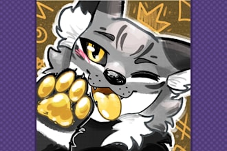 create a custom chalk style profile picture of your fursona