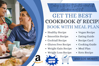 design food recipe books, diet plan, cookbooks, amazon KDP formatting, meal plan