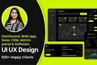 do web app, saas, CRM, admin panel, software and dashboard UI UX design