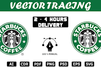 vactorize, tarce or redraw your logo or image in ai, eps, PDF, svg, cdr