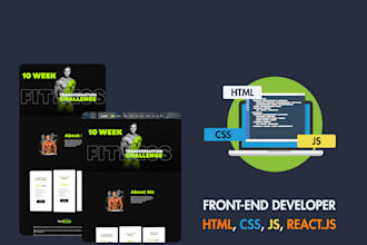 be your front developer html, css js, react