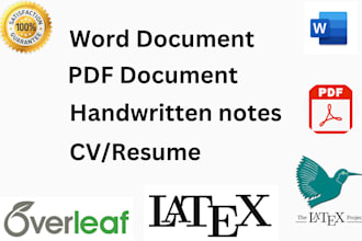 convert any of your document into latex overleaf