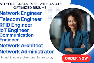 in 24hrs craft  resume for network engineer network architect iot engineer