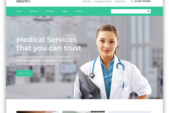 design unique medical doctor website, hospital website