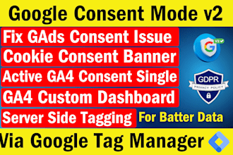 cookie consent banner setup google analytics conversion tracking tag manager ga4
