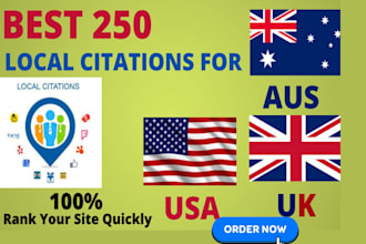 do top 160 local citation for local SEO USA, UK, canada, google map, gmb