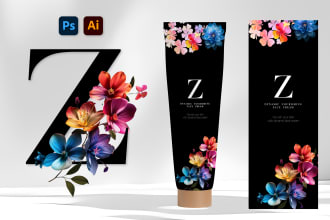 design cosmetic product packaging and cosmetic label with box