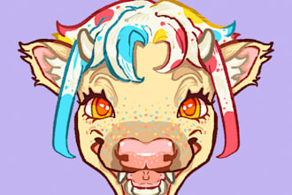 draw a furry art,headshot,icon or profile picture