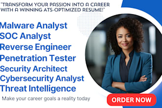 in 6 hours deliver a malware soc analyst security architect cybersecurity resume