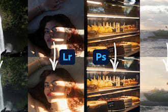 do photo editing and retouching in lightroom and photoshop
