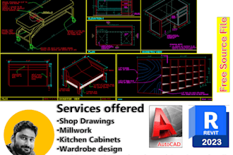 create millwork, furniture, casework shop drawings drafter