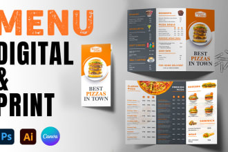 design digital and print ready menu