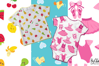 design textile patterns for babies, kids and cute projects