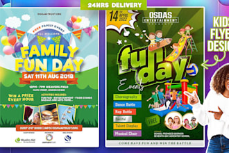 design kids flyer or birthday design and event flyer in 8hrs