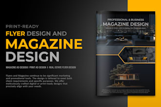 design flyer, magazine ad or print ad with print ready files