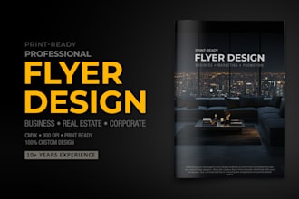 design flyer, magazine ad or print ad with print ready files