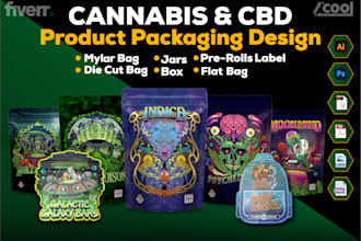 design a creative mylar bag,box and packaging for your product
