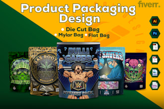 design a creative mylar bag,diecut,flat bag and packaging for your product