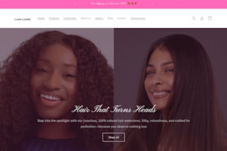 design silky hair extension website hair extension shopify website dropshipping