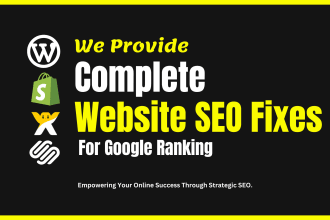 optimize website SEO fixes on wordpress, shopify, wix, squarespace