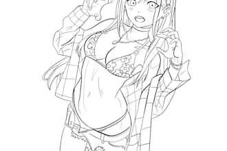 draw line art high quality, lineart from manga or anime