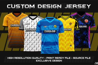 do custom jersey design or sublimation design for 24 hour